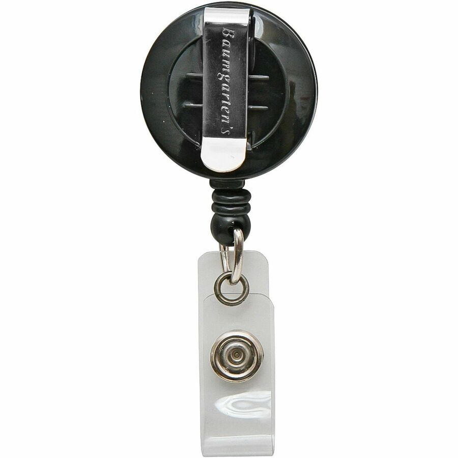 ID Card Reel with Belt Clip, 30" Extension, Black