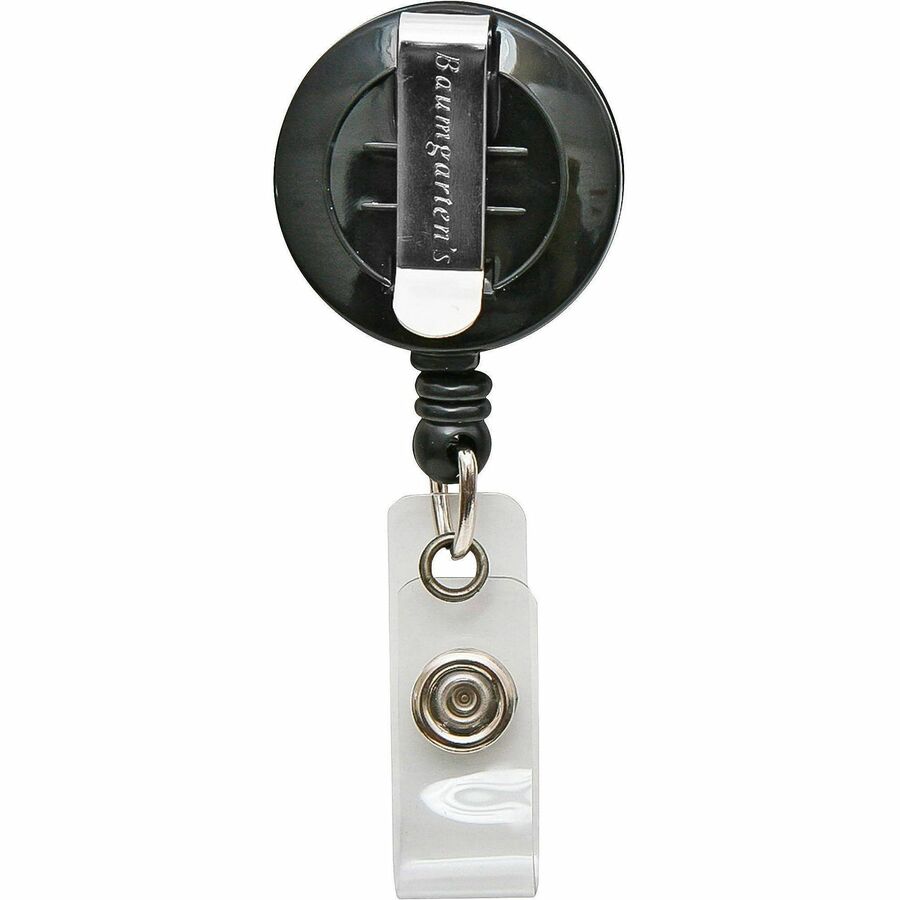 ID Card Reel with Belt Clip, 30" Extension, Black