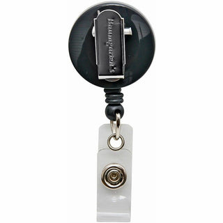 Swivel-Style Spring-Clip ID Card Reel, 30" Extension, Black