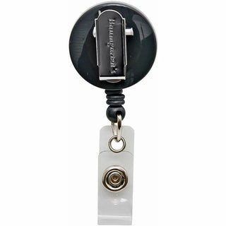 Swivel-Style Spring-Clip ID Card Reel, 30" Extension, Black