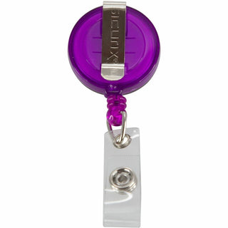 ID Slide-Style Belt Clip Card Reels, 30" Extension, Blue/Purple/Red/Translucent, 4/Pack
