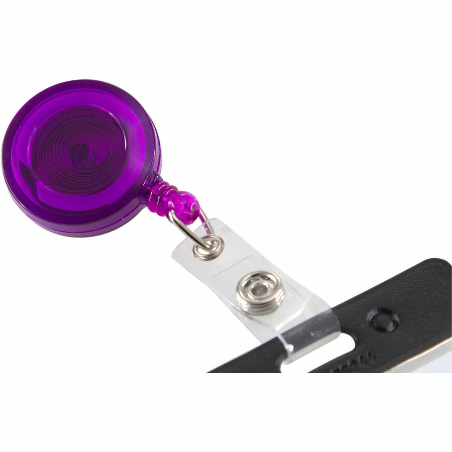 ID Slide-Style Belt Clip Card Reels, 30" Extension, Blue/Purple/Red/Translucent, 4/Pack