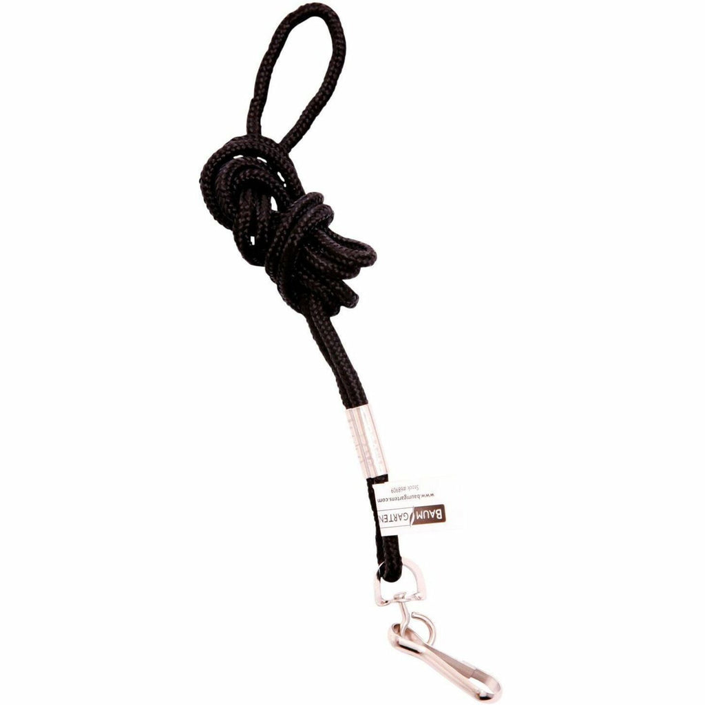 Rope Lanyard, Metal Hook Fastener, 36" Long, Nylon, Black