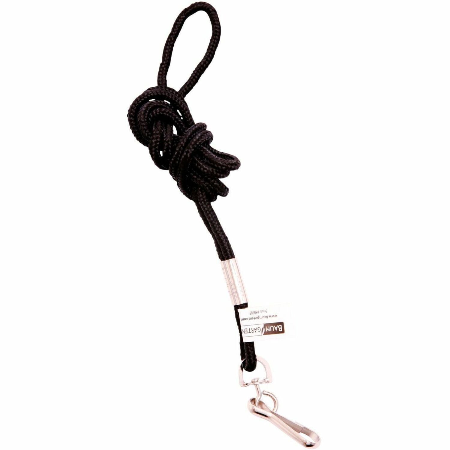 Rope Lanyard, Metal Hook Fastener, 36" Long, Nylon, Black