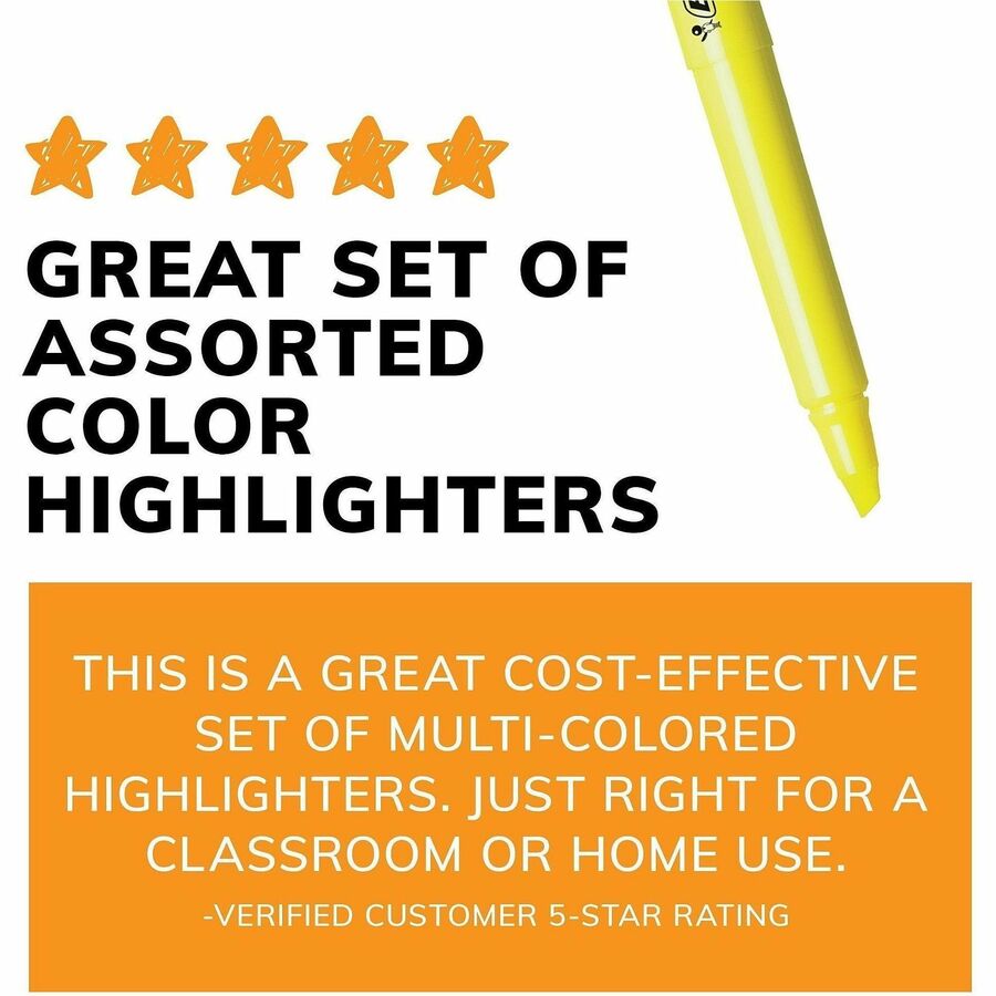 Brite Liner Highlighter, Fluorescent Pink Ink, Chisel Tip, Pink/Black Barrel, Dozen