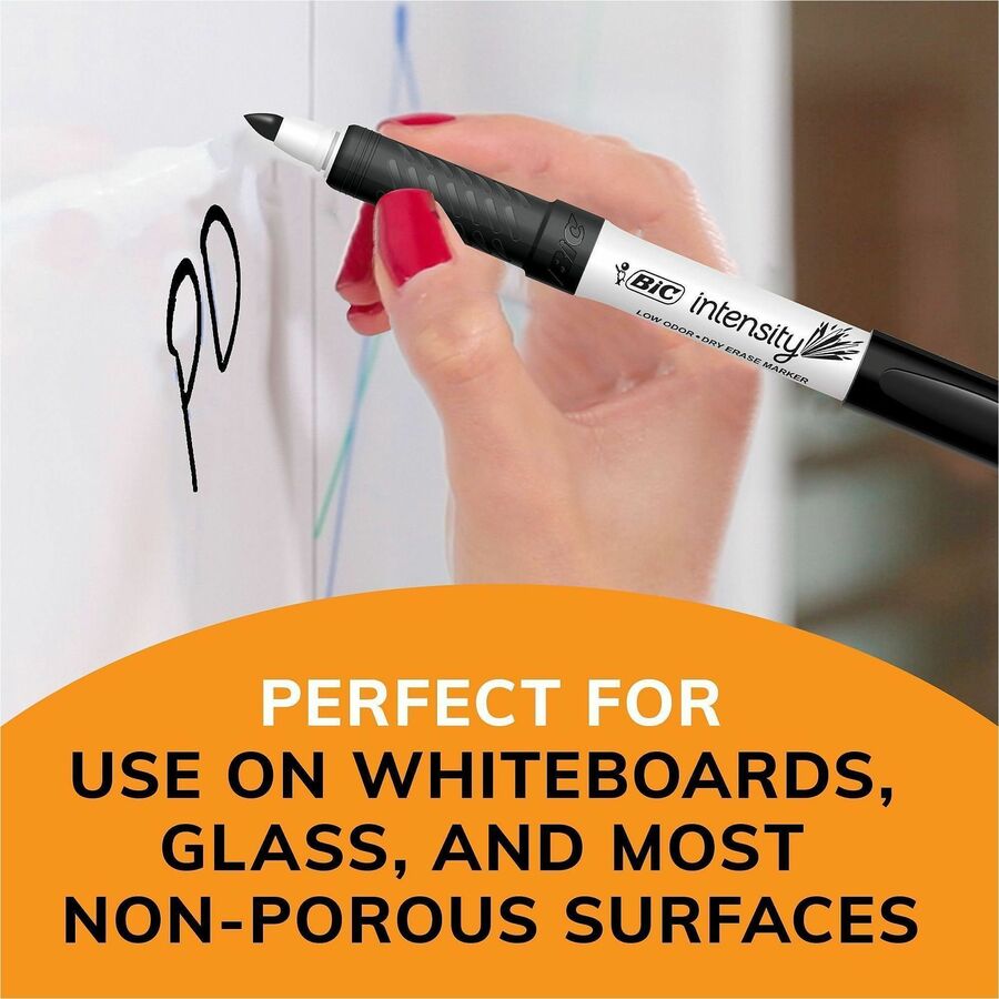 Intensity Low Odor Fine Point Dry Erase Marker, Fine Bullet Tip, Assorted Colors, 4/Set