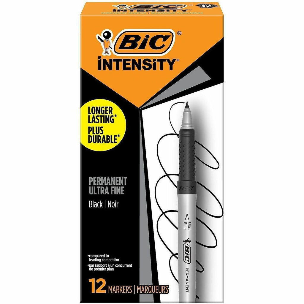 Intensity Ultra Fine Tip Permanent Marker, Ultra-Fine Needle Tip, Tuxedo Black, Dozen