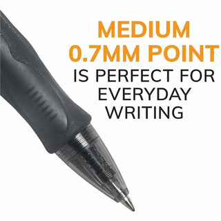 BIC Gel Retractable Pens - Medium Pen Point - 0.7 mm Pen Point Size - Refillable - Retractable - Black Gel-based Ink - Translucent Barrel - 2 / Pack
