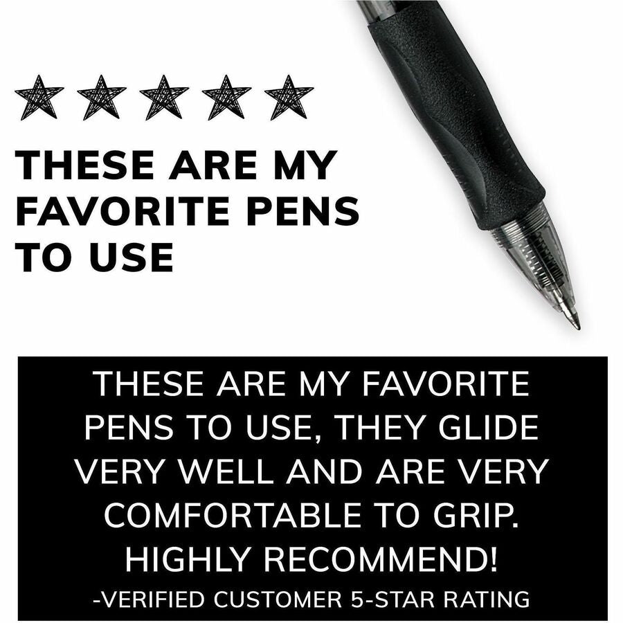BIC Gel Retractable Pens - Medium Pen Point - 0.7 mm Pen Point Size - Refillable - Retractable - Black Gel-based Ink - Translucent Barrel - 2 / Pack