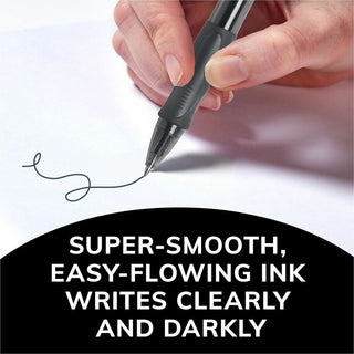 BIC Gel Retractable Pens - Medium Pen Point - 0.7 mm Pen Point Size - Refillable - Retractable - Black Gel-based Ink - Translucent Barrel - 2 / Pack