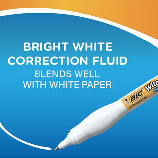 BIC Shake 'n Squeeze Correction Pen, White, 1 Pack - Tip Applicator - 8 mL - White - 1 / Pack