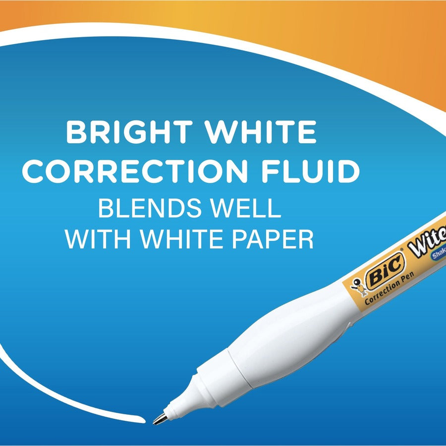 BIC Shake 'n Squeeze Correction Pen, White, 1 Pack - Tip Applicator - 8 mL - White - 1 / Pack