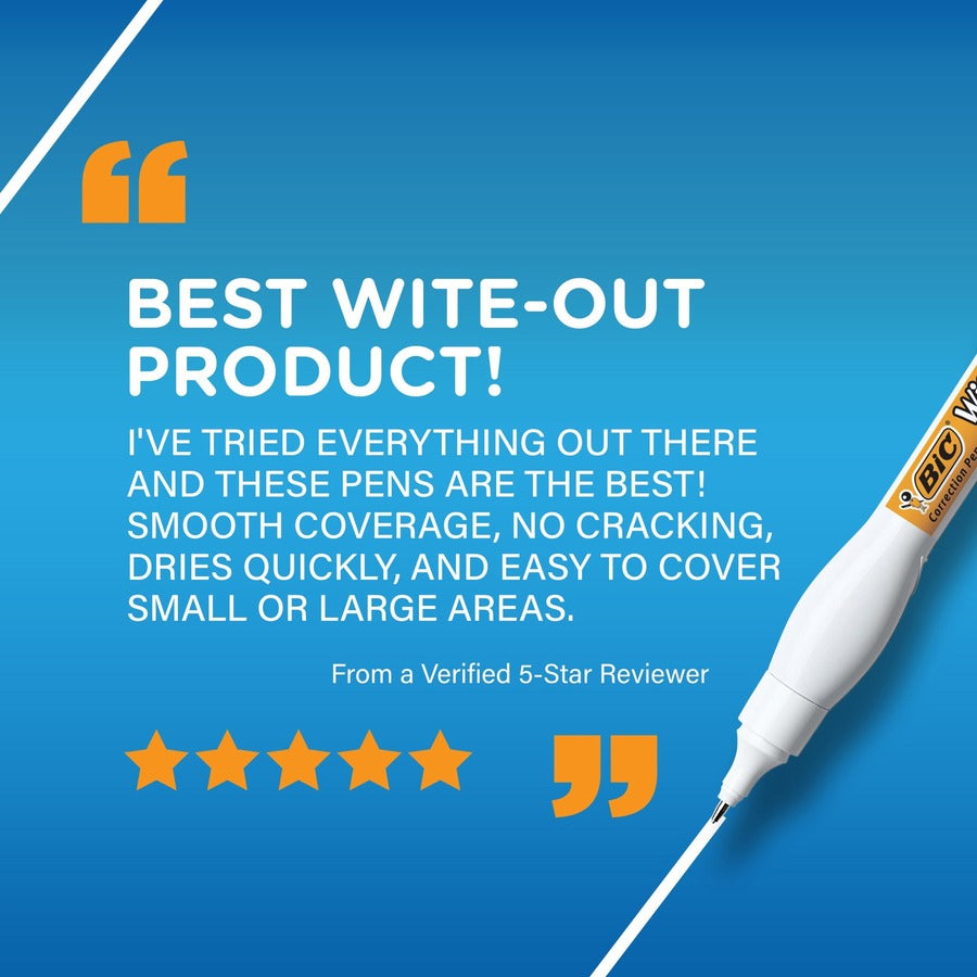 BIC Shake 'n Squeeze Correction Pen, White, 1 Pack - Tip Applicator - 8 mL - White - 1 / Pack
