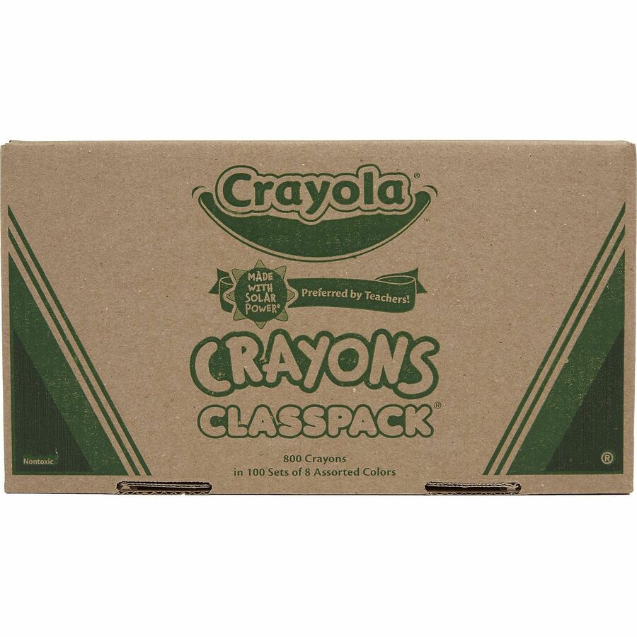 Classpack Regular Crayons, 8 Colors, 800/Box
