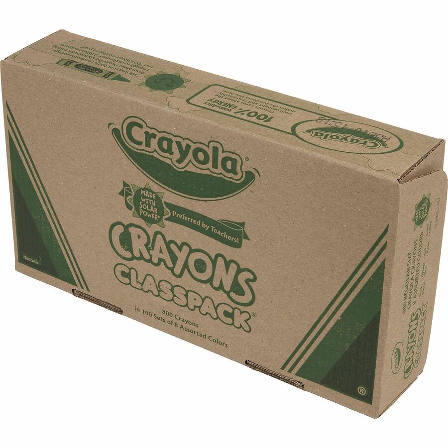 Classpack Regular Crayons, 8 Colors, 800/Box