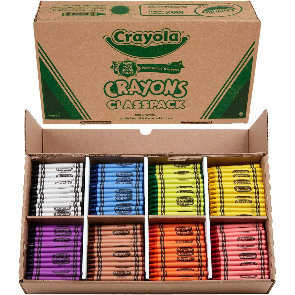 Classpack Regular Crayons, 8 Colors, 800/Box