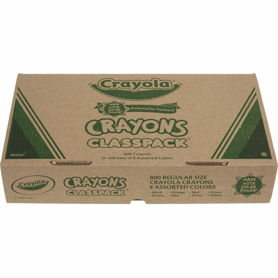 Classpack Regular Crayons, 8 Colors, 800/Box
