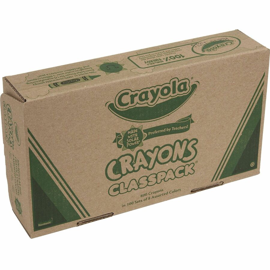 Classpack Regular Crayons, 8 Colors, 800/Box