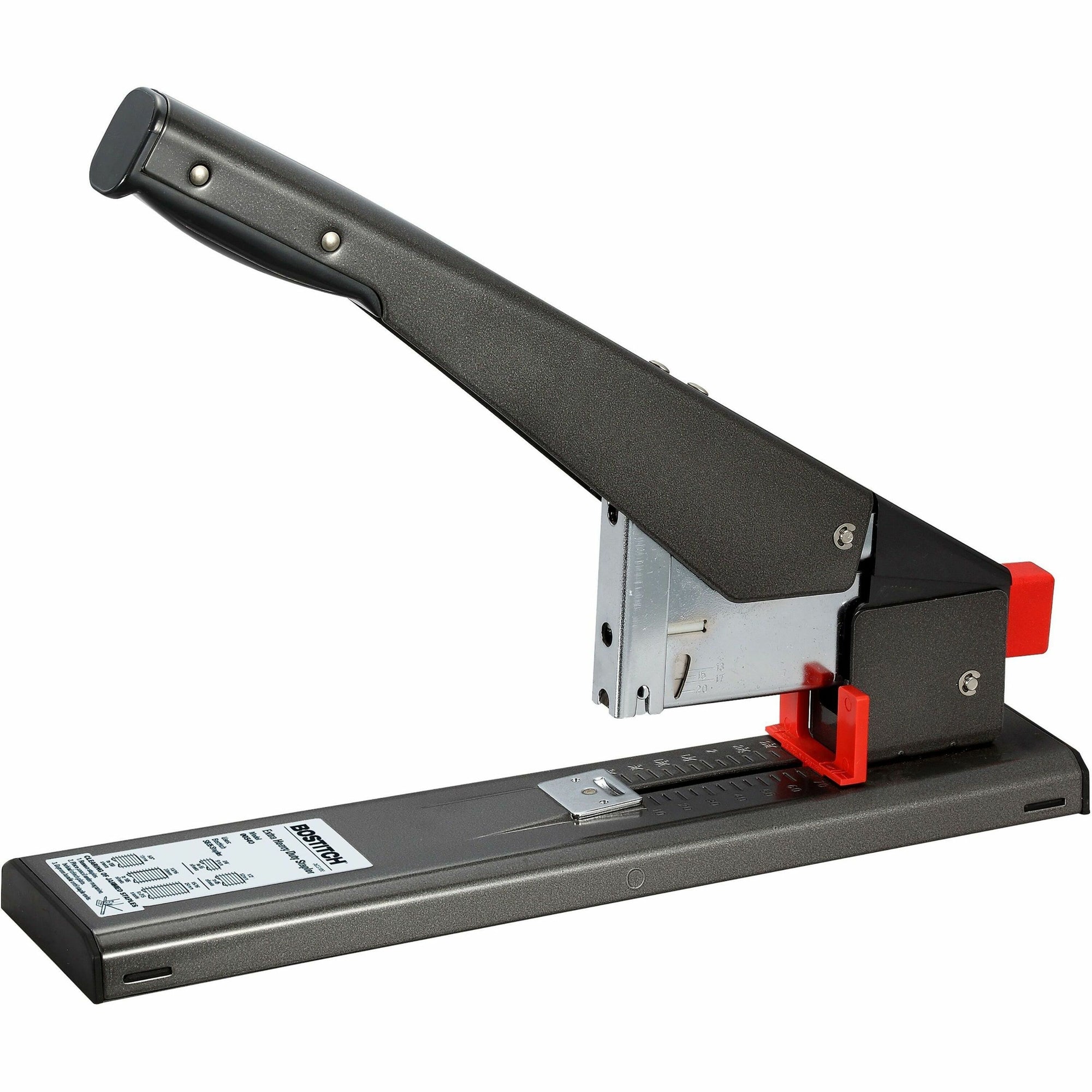 Antimicrobial 215-Sheet Extra Heavy-Duty Stapler, 215-Sheet Capacity, Black