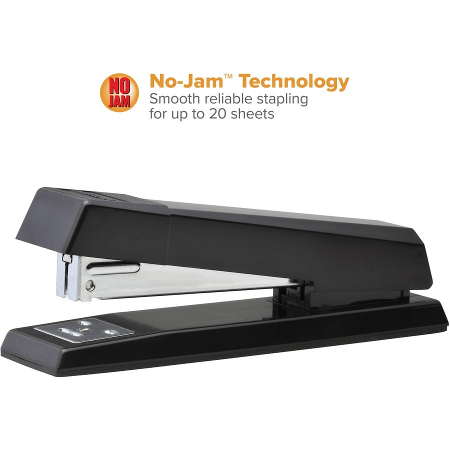 No-Jam Premium Stapler, 20-Sheet Capacity, Black