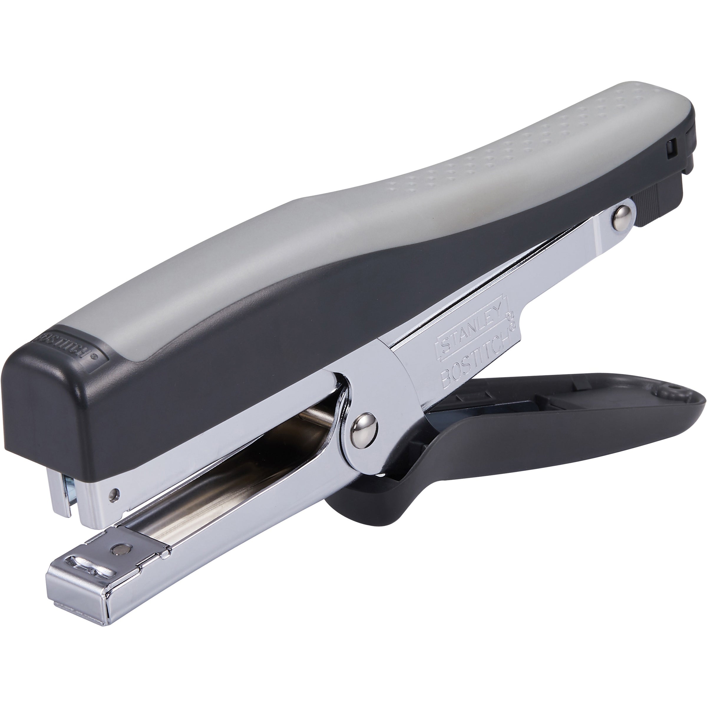Standard Plier Stapler, 20-Sheet Capacity, 0.25" Staples, 2.5" Throat, Black/Gray