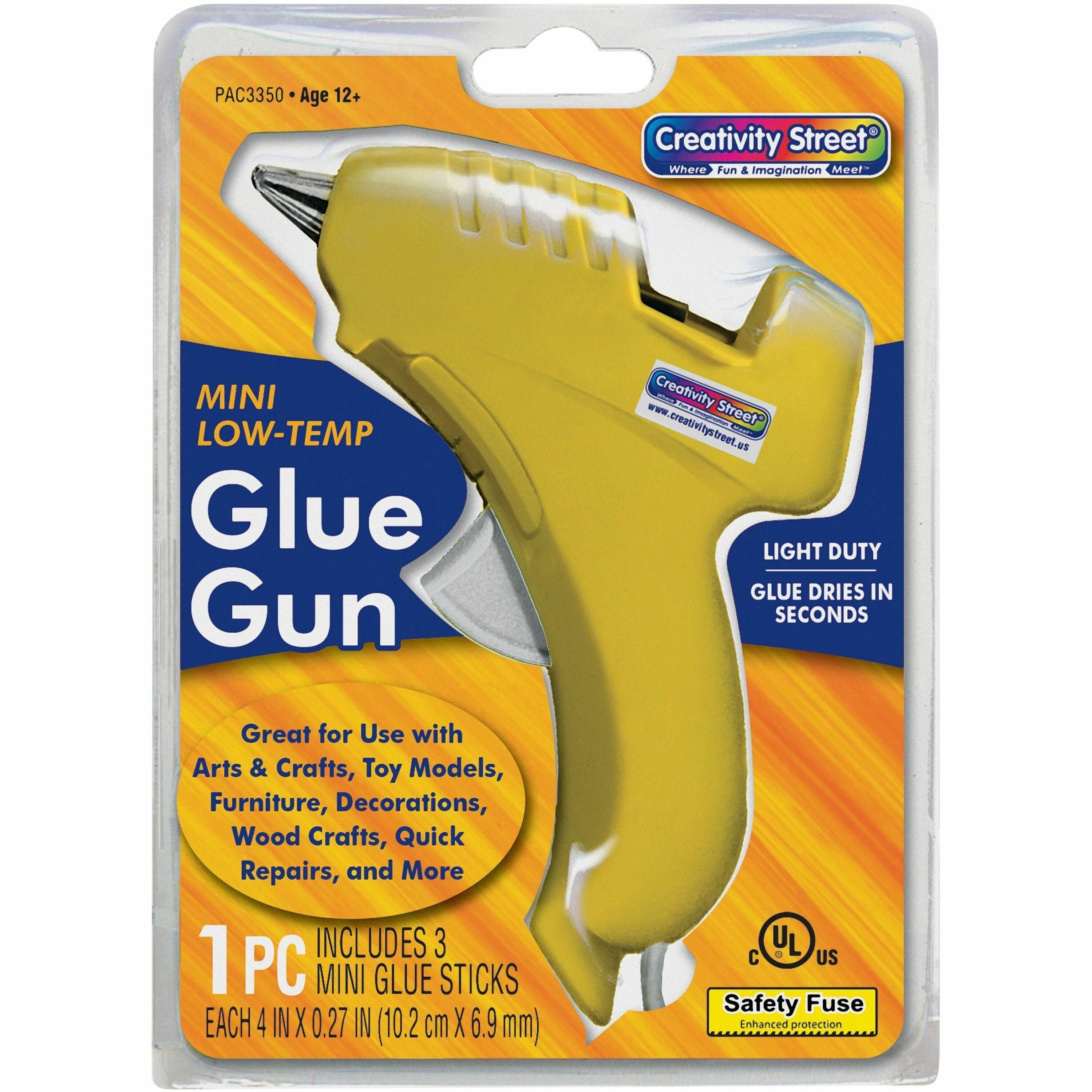 Creativity Street Trigger Style Mini Glue Gun - Light Duty - 220degF (104.4degC) - Yellow, Clear - 1