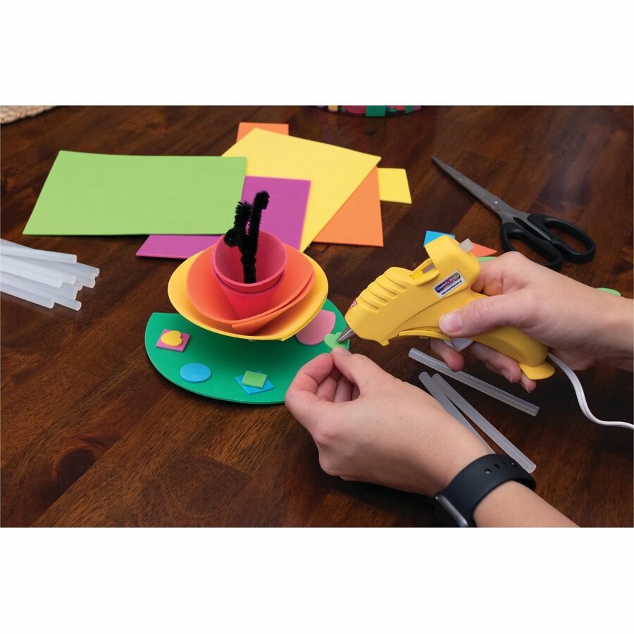 Creativity Street Trigger Style Mini Glue Gun - Light Duty - 220degF (104.4degC) - Yellow, Clear - 3
