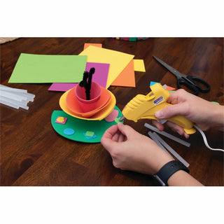 Creativity Street Trigger Style Mini Glue Gun - Light Duty - 220degF (104.4degC) - Yellow, Clear - 3