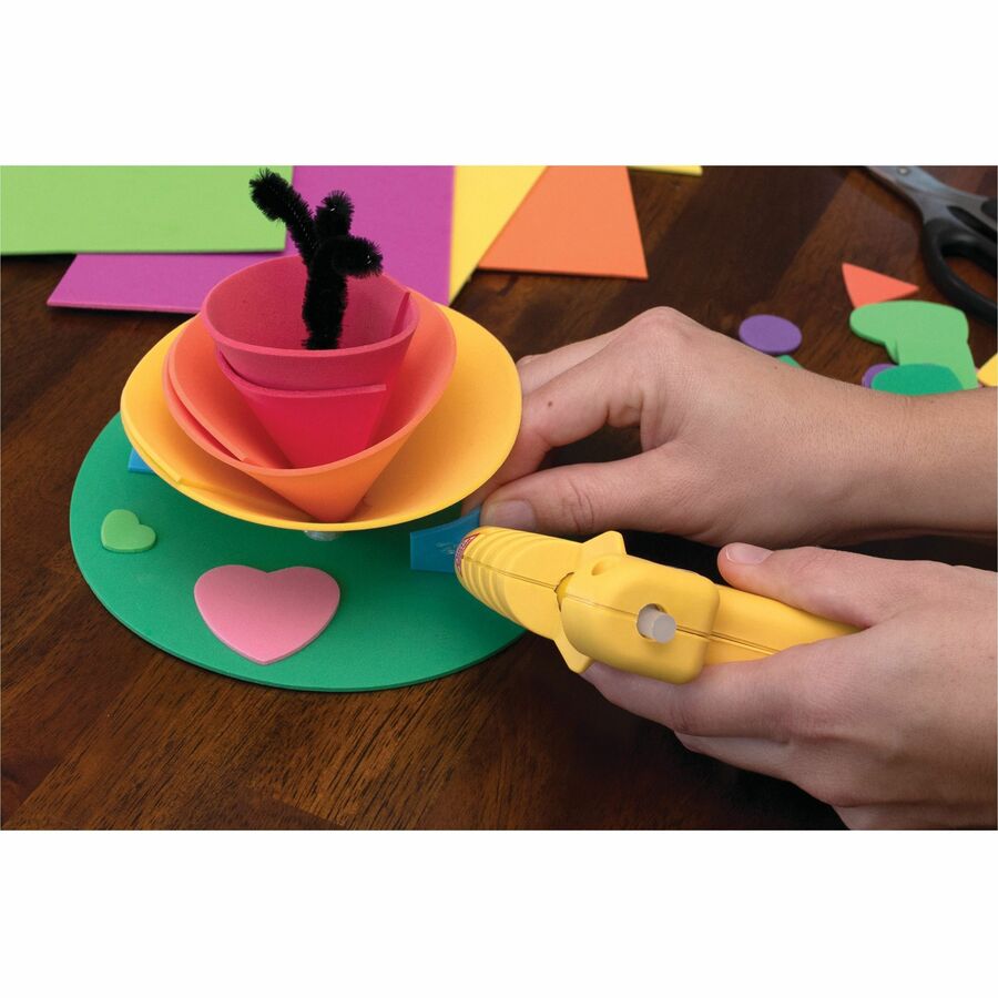 Creativity Street Trigger Style Mini Glue Gun - Light Duty - 220degF (104.4degC) - Yellow, Clear - 2
