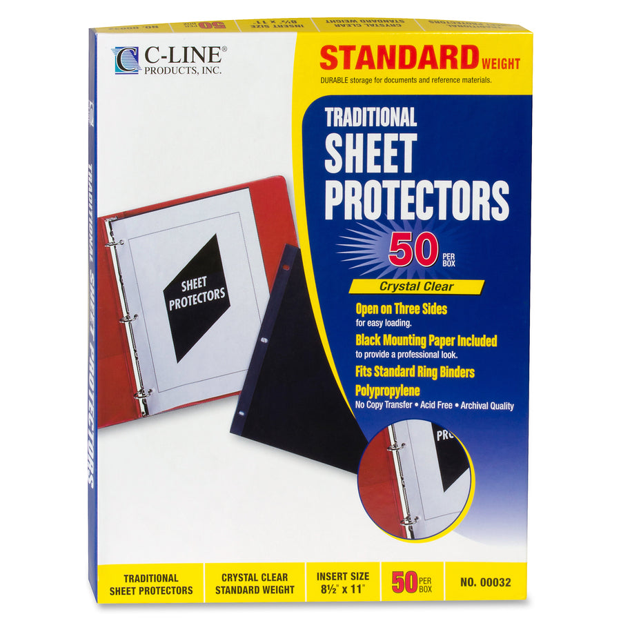c-line-sheet-protectors-for-letter-8-1-2-x-11-sheet-3-x-holes-ring-binder-clear-poly-50-box_cli00032 - 5