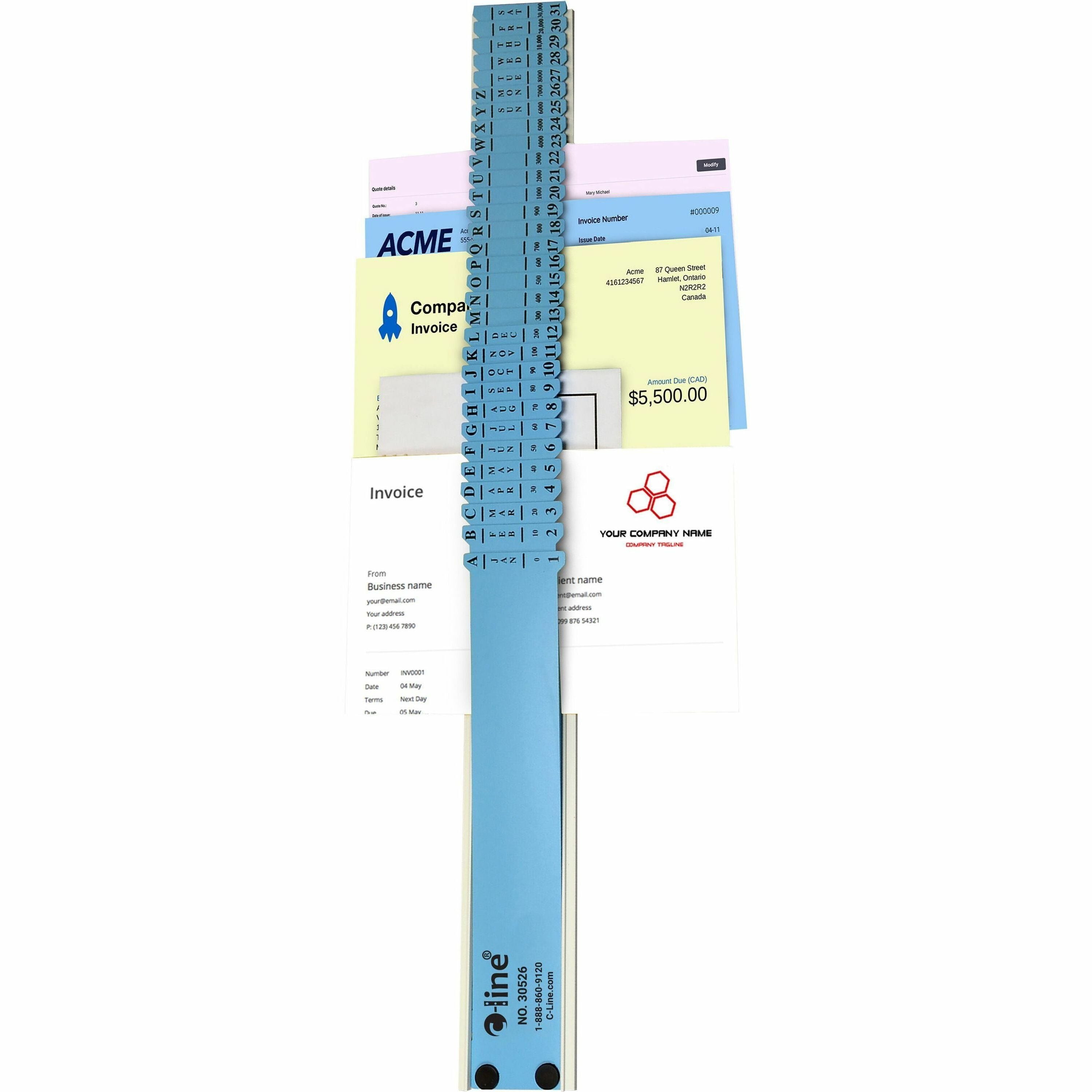 Plastic Indexed Sorter, 31 Dividers, Alpha/Numeric/Month/Date/Day Index, Letter Size, Blue Frame