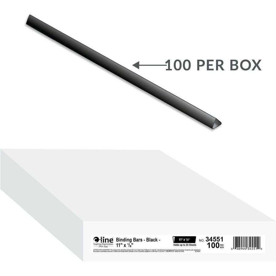 C-Line Binding Bars Only - Black, 11 x 1/8, 100/BX, 34551