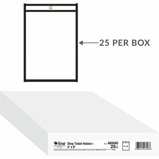 C-Line Shop Ticket Holders, Stitched - Both Sides Clear, 4 x 6, 25/BX, 46046