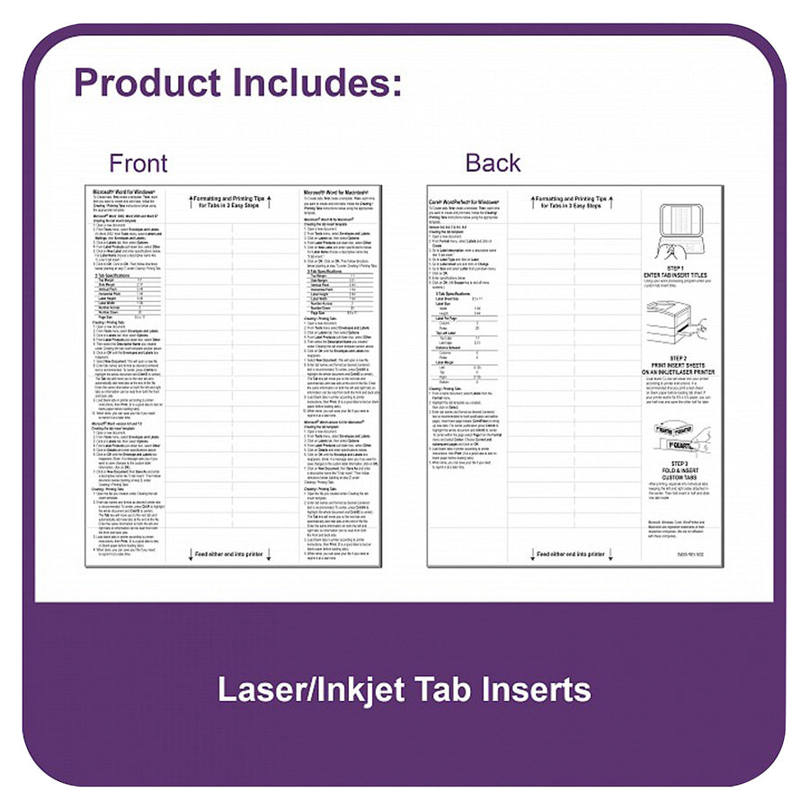 C-Line Business Card Holder Pages with Index Tabs for Ring Binders, Poly - 5-Tab Set, Holds 20 Cards/Page, 3-Hole Punched, 11 x 8-1/2, 5/PK, 61117 - 