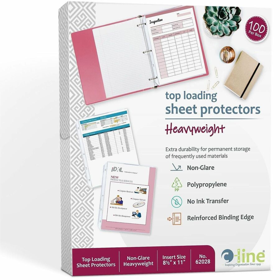 Heavyweight Polypropylene Sheet Protectors, Non-Glare, 2", 11 x 8.5, 100/Box