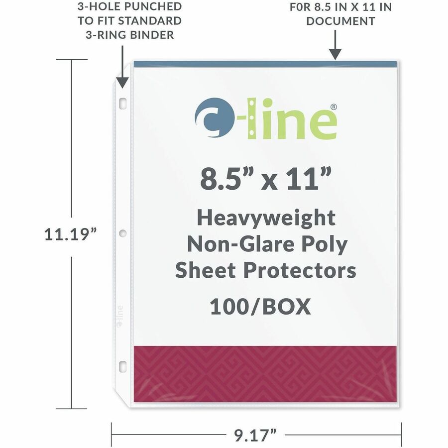 Heavyweight Polypropylene Sheet Protectors, Non-Glare, 2", 11 x 8.5, 100/Box