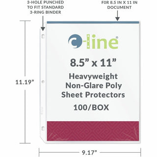 Heavyweight Polypropylene Sheet Protectors, Non-Glare, 2", 11 x 8.5, 100/Box
