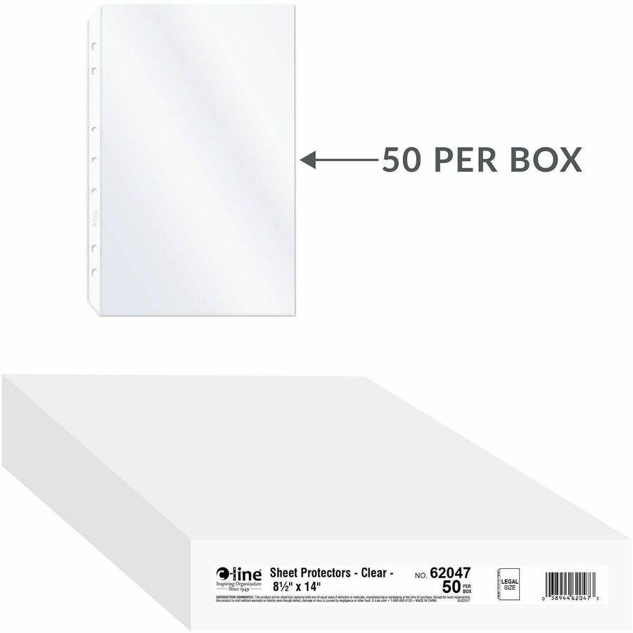 Heavyweight Poly Sheet Protectors, Clear, 2", 14 x 8.5, 50/Box