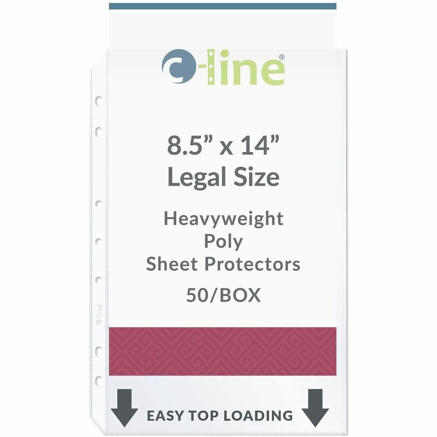 Heavyweight Poly Sheet Protectors, Clear, 2", 14 x 8.5, 50/Box