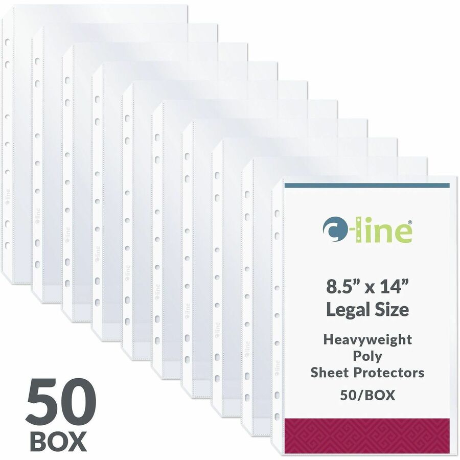 Heavyweight Poly Sheet Protectors, Clear, 2", 14 x 8.5, 50/Box