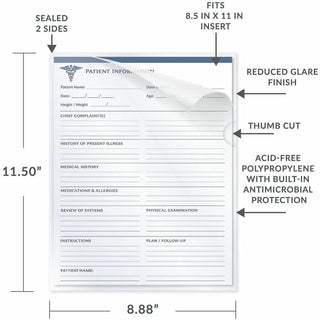 Antimicrobial Protected Poly Project Folders, Letter Size, Clear, 25/Box