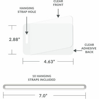 C-Line Super Heavyweight Cleer Adheer Luggage Tag with Straps - Clear, 4-9/16 x 2-13/16, 10/PK, 65107