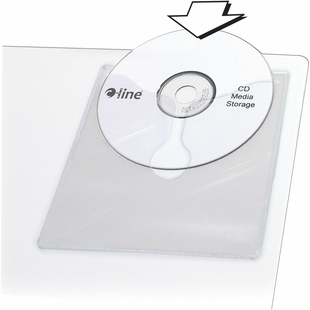 Self-Adhesive CD Holder, 1 Disc Capacity, Clear, 10/Pack