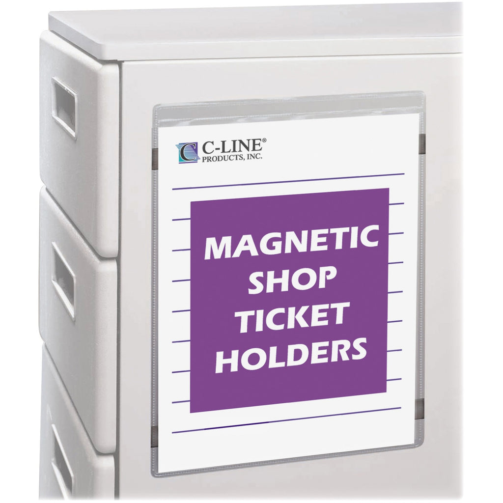Magnetic Shop Ticket Holders, Super Heavyweight, 50 Sheets, 9 x 12, 15/Box