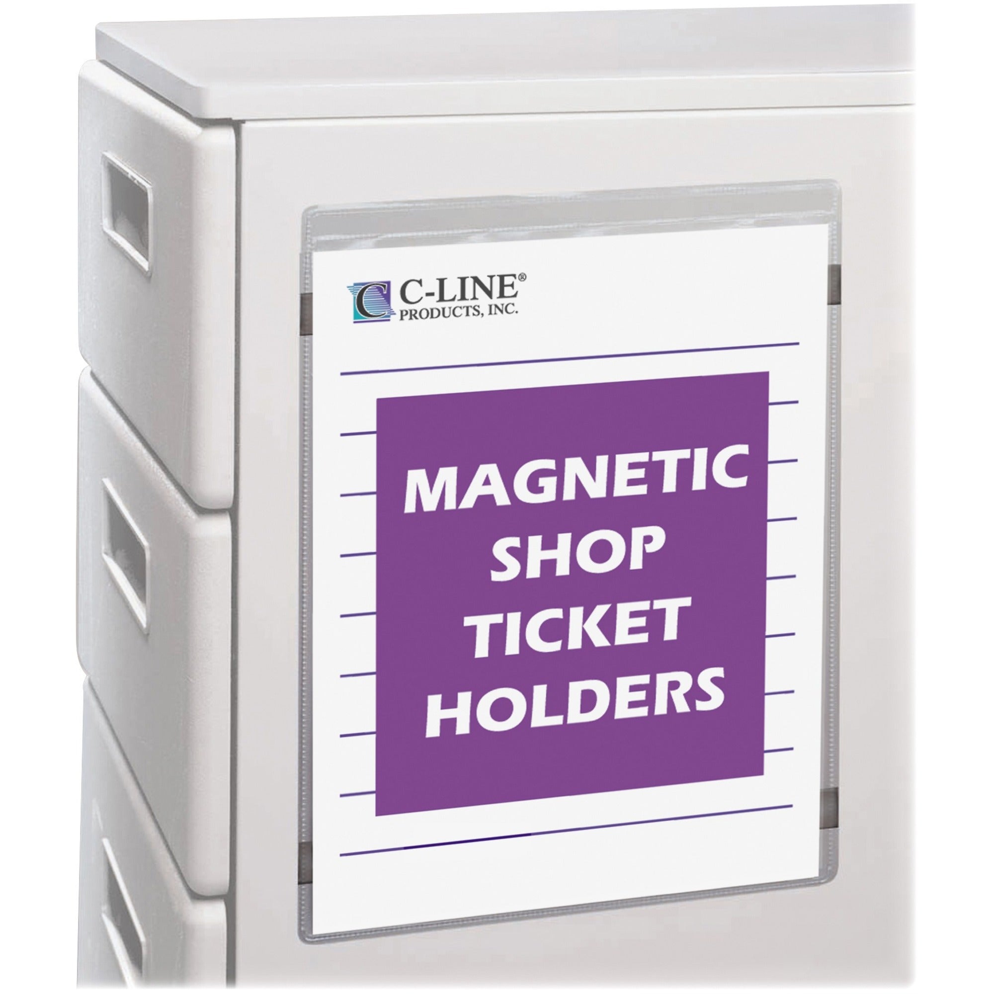 Magnetic Shop Ticket Holders, Super Heavyweight, 50 Sheets, 9 x 12, 15/Box