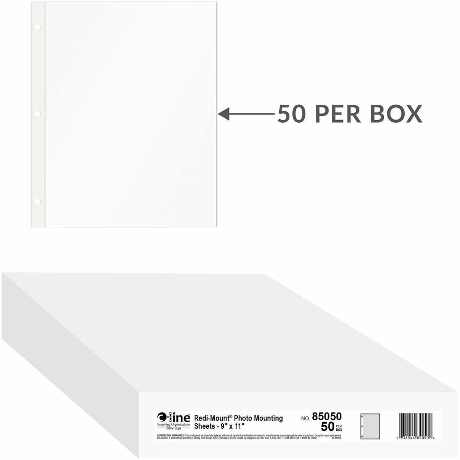 Redi-Mount Photo-Mounting Sheets, 11 x 9, 50/Box