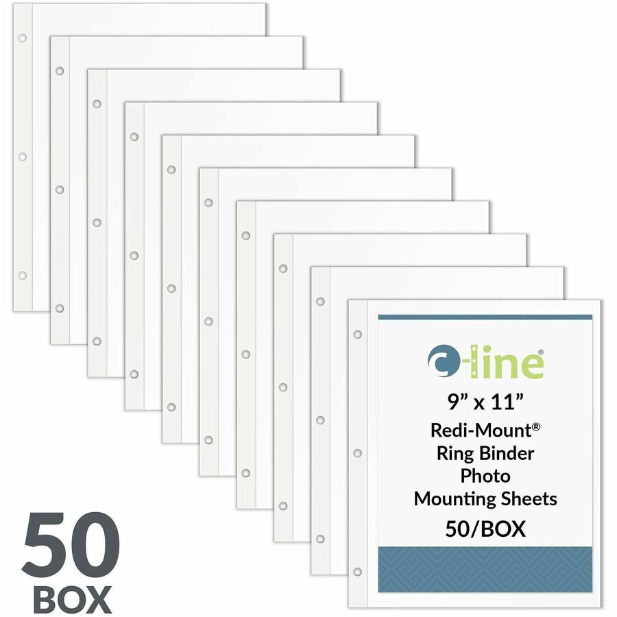 Redi-Mount Photo-Mounting Sheets, 11 x 9, 50/Box