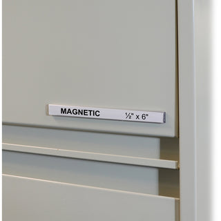 HOL-DEX Magnetic Shelf/Bin Label Holders, Side Load, 0.5 x 6, Clear, 10/Box