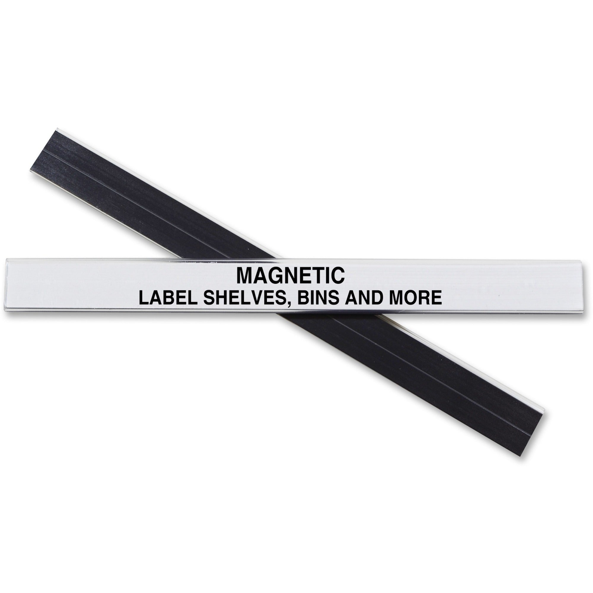 HOL-DEX Magnetic Shelf/Bin Label Holders, Side Load, 0.5 x 6, Clear, 10/Box