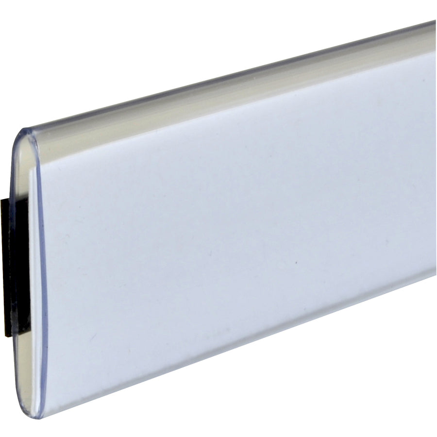 HOL-DEX Magnetic Shelf/Bin Label Holders, Side Load, 1 x 6, Clear, 10/Box